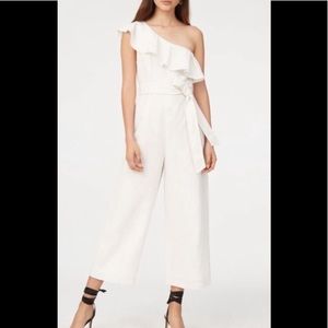 Club Monaco one shoulder striped jumpsuit 4